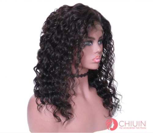 Deep Wave 13x4 Transparent Lace Frontal Wigs Cambodian Virgin Hair